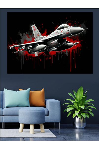 Tablomega Pânză decorativă Manevră cu avion cu reacție în aer - MDF Lemn