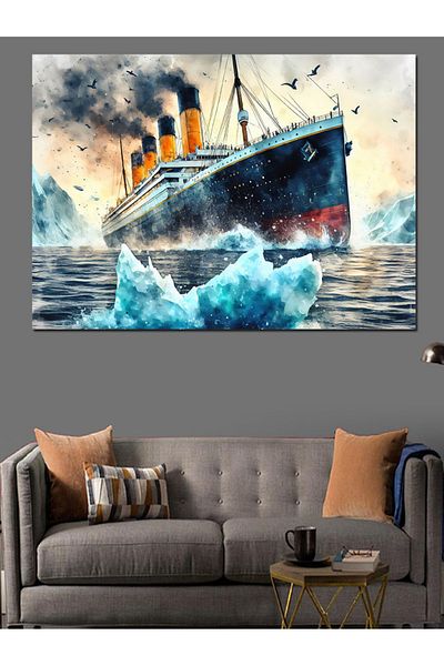 Tablomega Διακοσμητικός καμβάς Titanic Ship - Ξύλινος πίνακας MDF