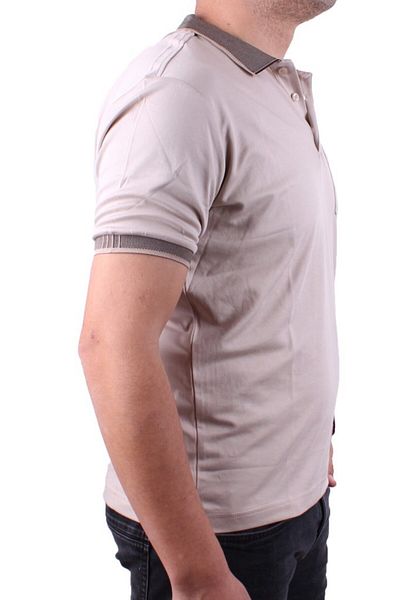 Twister Jeans Twister 2304 Μπεζ καθημερινό κοντομάνικο ανδρικό μπλουζάκι με βαμβακερό γιακά πόλο