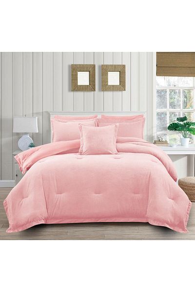 Generic En Zone Winter Double Bedspread 8 Pieces || Pink