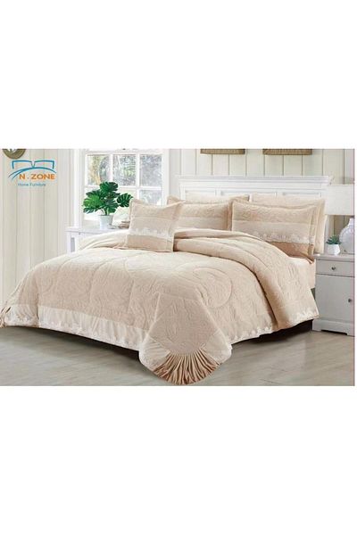 Generic En Zone Winter Single and a Half Bedspread 4 Pieces || Light Beige
