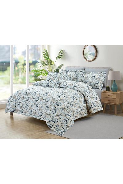 Generic En Zone Summer Single and a Half Bedspread 4 Pieces || Blue Checked