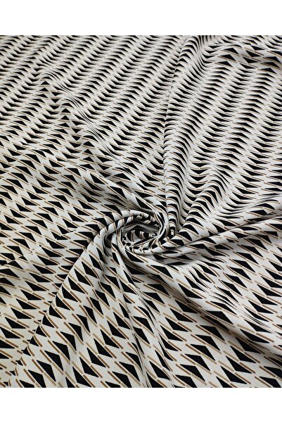 Kumaş Parça Тонкий креп бежевого та чорного кольорів (ширина 150 см x довжина...