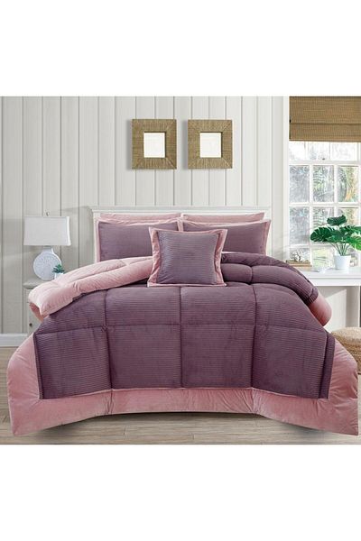 Generic En Zone Winter Double Bedspread 8 Pieces || Dark Red Burgundy