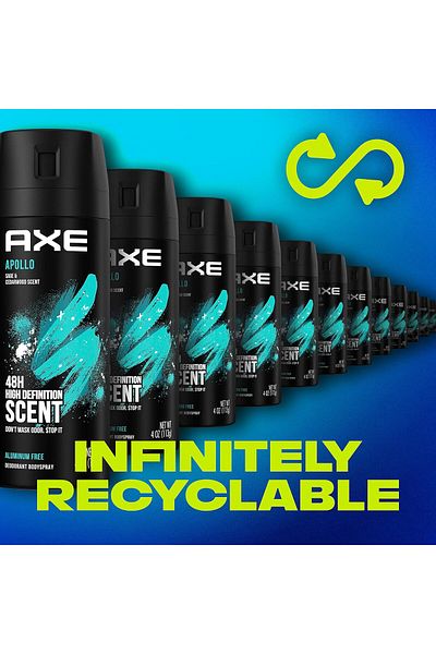 Axe Apollo Body Spray Deodorant Sage & Cedarwood 113 g X 6