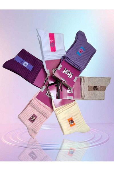 MultiButik First Socks Colorful Cotton Smart College Socks 6 Pairs