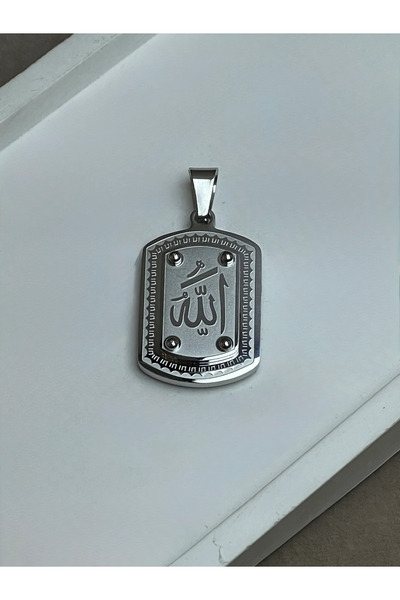İNN JEWELLERY Çelik Kararmaz Kolye Ucu Allah Yazısı Figürlü
