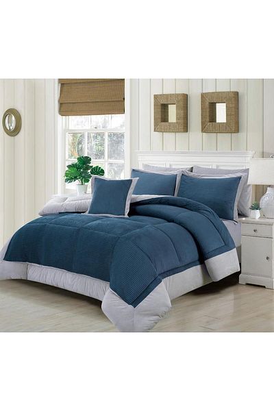 Generic En Zone Winter Single and a Half Bedspread 4 Pieces || Light Blue, Turquoise