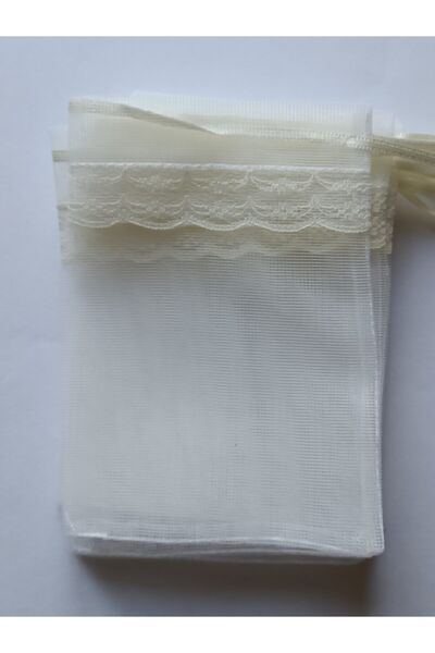 Keselerimiz 20/30 .10 Adet Krem Dantelli Tül Kese