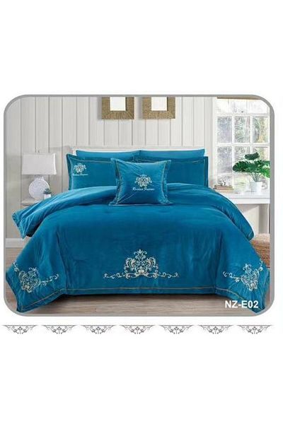 Generic En Zone Winter Single and a Half Bedspread 4 Pieces || Turquoise Blue