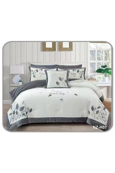 Generic En Zone Winter Single and a Half Bedspread 4 Pieces || Grey