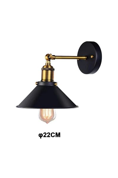 Choice No light bulb Black-A Retro industrial style wall lamps sLittle Black Umbrella Iron Lampshade aisle