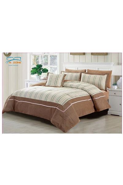 Generic En Zone Winter Double Bedspread 7 Pieces || Brown