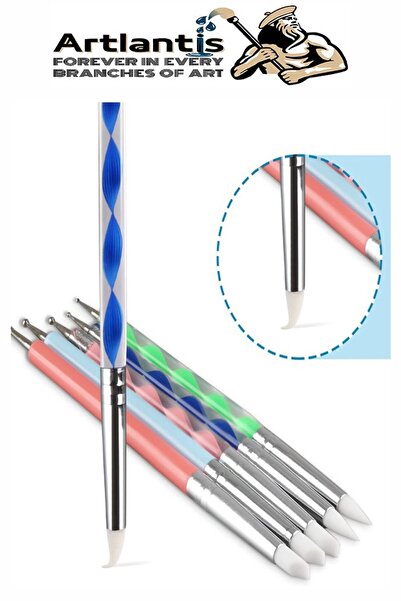 Artlantis Silikon Kil Şekillendirme ve Noktalama Kalemi 5 li 1 Paket Heykel Seramik Çömlek Şekillendirici Mode