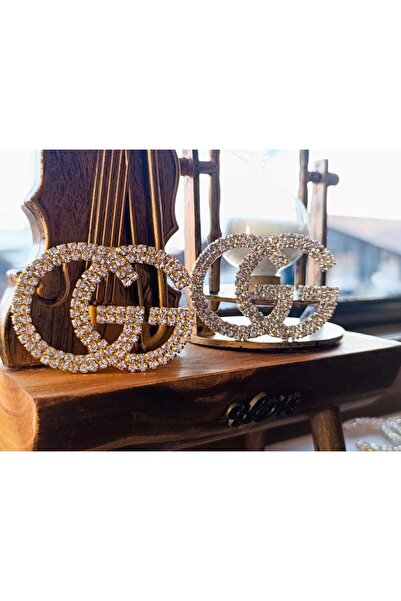 Zanora GG  broşgümüş ve  gold 2 li takım BOY 5 CM EN 6 CM