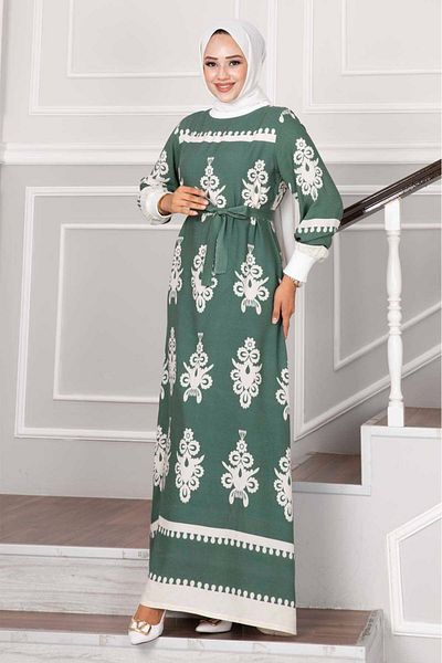 MODA Ethnic Pattern Hijab Dress