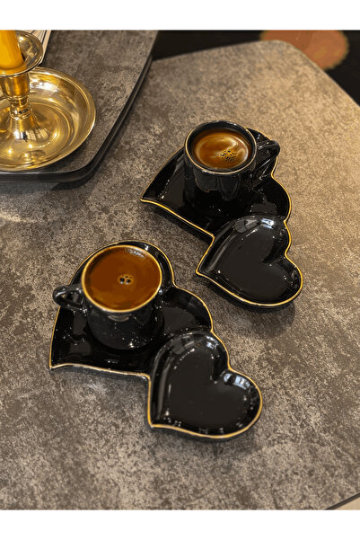 FBE HOME طقم فناجين قهوة مذهب 4 قطع لشخصين