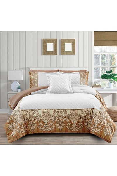 Generic En Zone Winter Single and a Half Bedspread 4 Pieces || Beige and White
