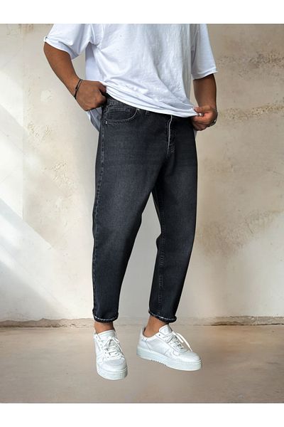 OHEPMODA Ανδρικά Boyfriend Jeans με εφέ πλυσίματος