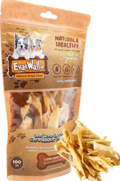 Eva & Wall-e Köpek Ödülü Kurutulmuş Kuzu Kafa Derisi | Doğal Köpek Çiğneme Kemiği | Küçük Irklar Için Ideal