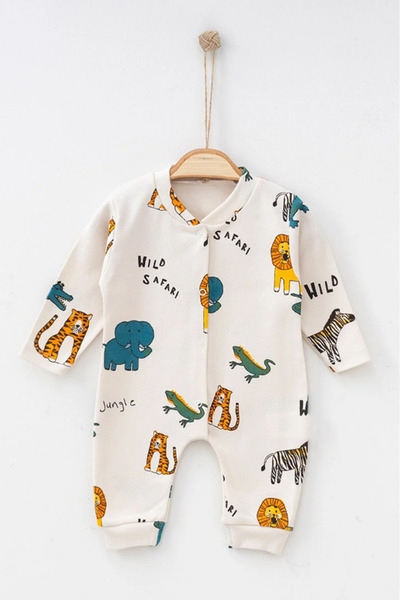 Bamoola %100 Pamuk Afrika Safari Desenli 3'lü Tulum