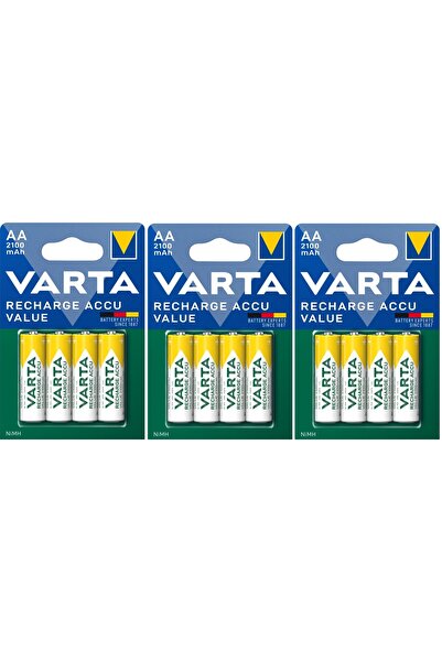 Varta 56616 ŞARJ EDİLEBİLİR VALUE 12 ADET 2100mAh AA KALEM PİL