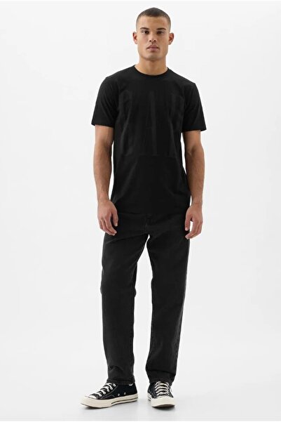 GAP Ανδρικό μπλουζάκι με κοντό μανίκι με λογότυπο V-Everyday Soft Corp ΜΑΥΡΟ