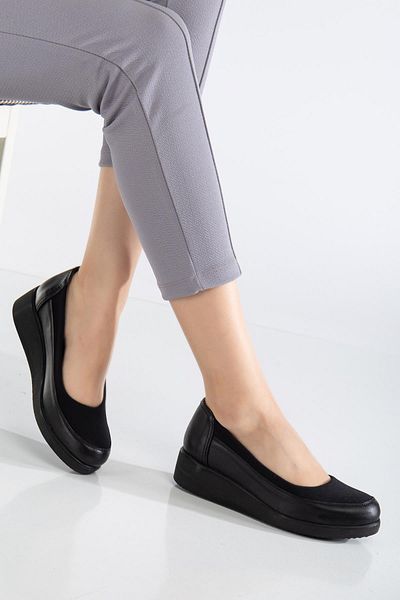 Dilimler Ayakkabı Black Stretch Orthopedic Women's Casual Shoes