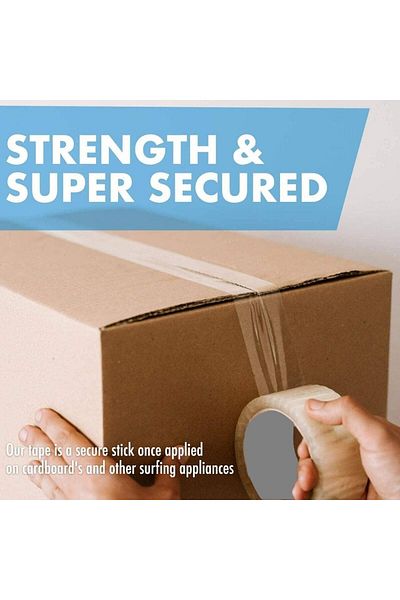 Generic 12 قطعه من شريط تغليف شفاف قوي 2 بوصة × 70 ياردة – مثالي للطرود والنقل والمكاتب