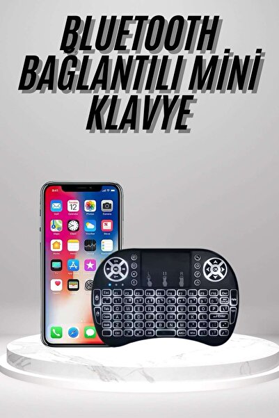 UCUZTEKNO Kablosuz Türkçe Q Klavye RGB Işıklı Televizyon Ps3 Dokunmatik Mouse