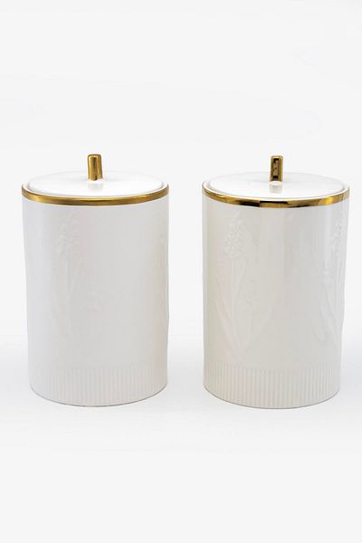 Mikasa Moor White Lavender Patterned 2-Piece Jar 12X17 cm