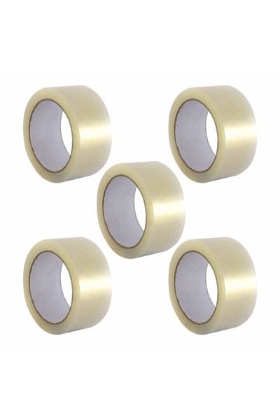 Generic 5 Pack of 2" x 100 Yards Strong Clear Packaging Tape - Ideal for Parcels, Moving, and Offices