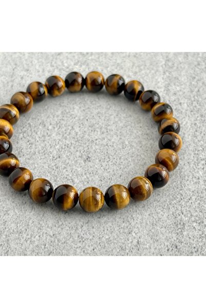 BOHEM Doğal taş kaplan gözü bileklik 8 mm  unisex