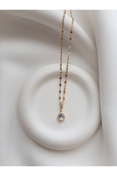 Minne Jewelry-Accessory Çelik Tek Taş Kolye - Çelik Tek Taş Kolye