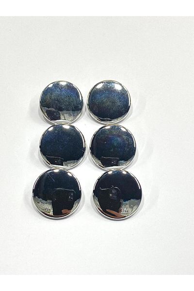 karantuhafiye Silver Metalized Button Jacket 2.2 cm Flat Model