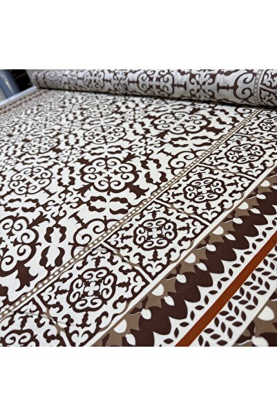 Yaren Ülker %100 Pamuk İthal Viskon Dökümlü Etnik Desenli Geometrik Motifli
