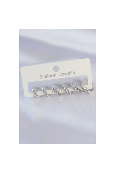 Skygo Brass Silver Color Heart Model Earring Set - Tj-Bkp8993