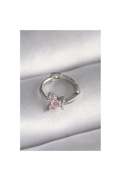 Skygo 316L Steel Silver Color Pink Zircon Stone Butterfly Model Tragus Piercing - Tj-Pr1331