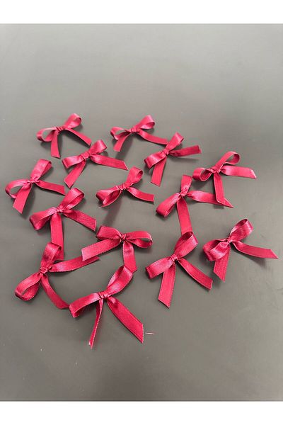 edalle 25 Pieces Burgundy Satin Bow 10mm