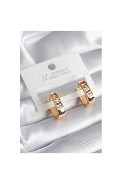 Skygo Brass Gold Color Colored Zircon Stone Women's Earrings - TJ-BKP8354