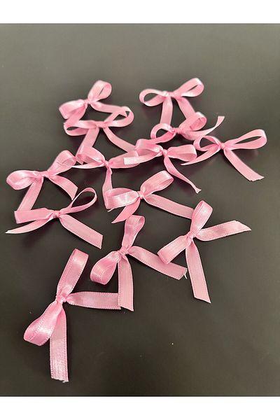 edalle 25 Pieces Pink Satin Bow 10mm