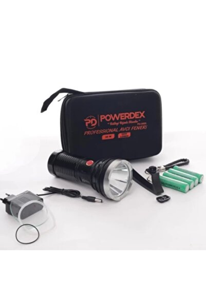 powerdex 25W Şarjlı Ledli Profesyonel El Feneri 3.200Lm 3,7vX4 Adet Pil