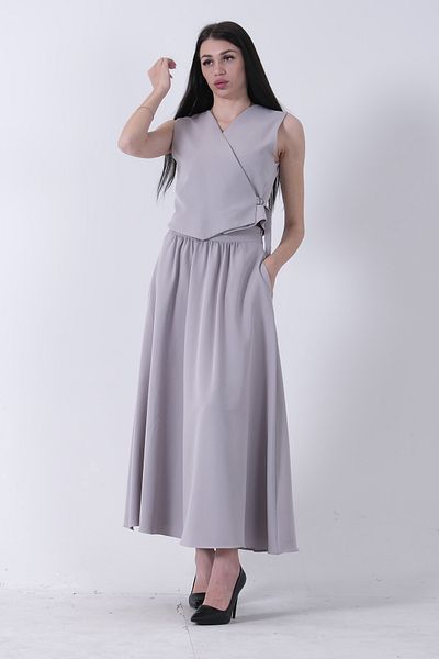 Feminist Gray 2 Pack Vest Skirt with Side Buckle 31040644