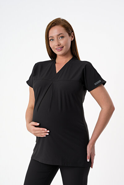 almesta Bloom Hamile Üst Forma Kısa Kol Scrubs