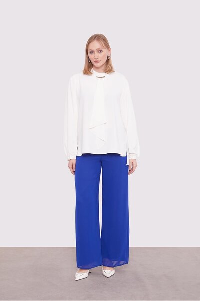 Levidor Cobalt loose leg chiffon pants