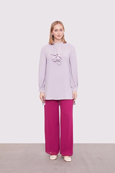 Levidor Fuchsia wide leg chiffon trousers