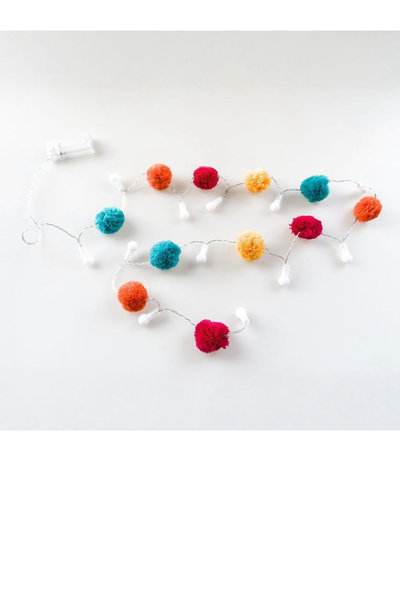 Fox Bebek çoçuk odası Led ışık Aydınlatma renkli Ponpon mini süs 170 cm