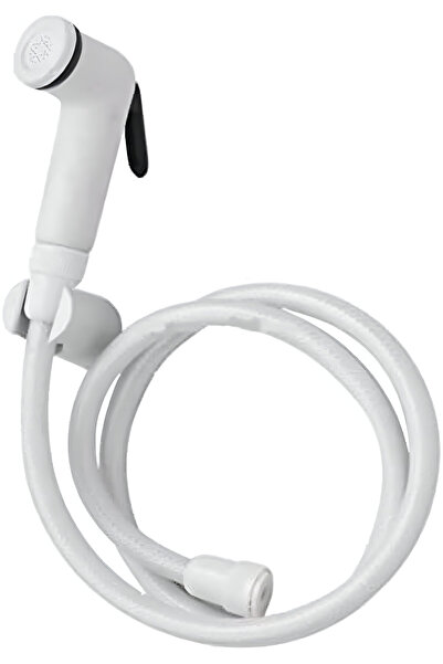 Generic طقم بخاخ شطاف للمرحاض مع خرطوم وخطاف - أبيض