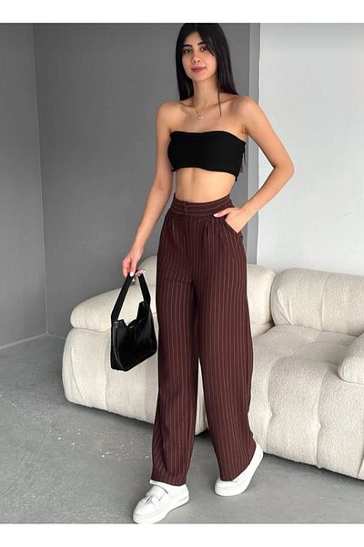 K-ODEA BUTİK Women's Wide Leg Fabric Trousers