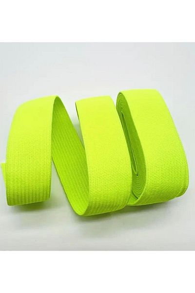 ŞENEL DAR DOKUMA 4cm Neon Green Color Woven Rubber-Waist Leg Skirt Flat Rubber- Elastic Band / 10m